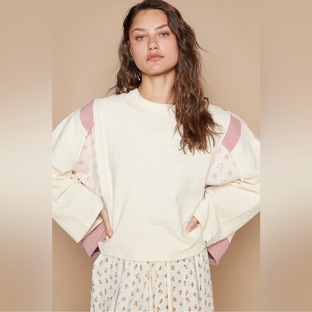 POL Star Patchwork Long Sleeve Top - Picture 5 of 12